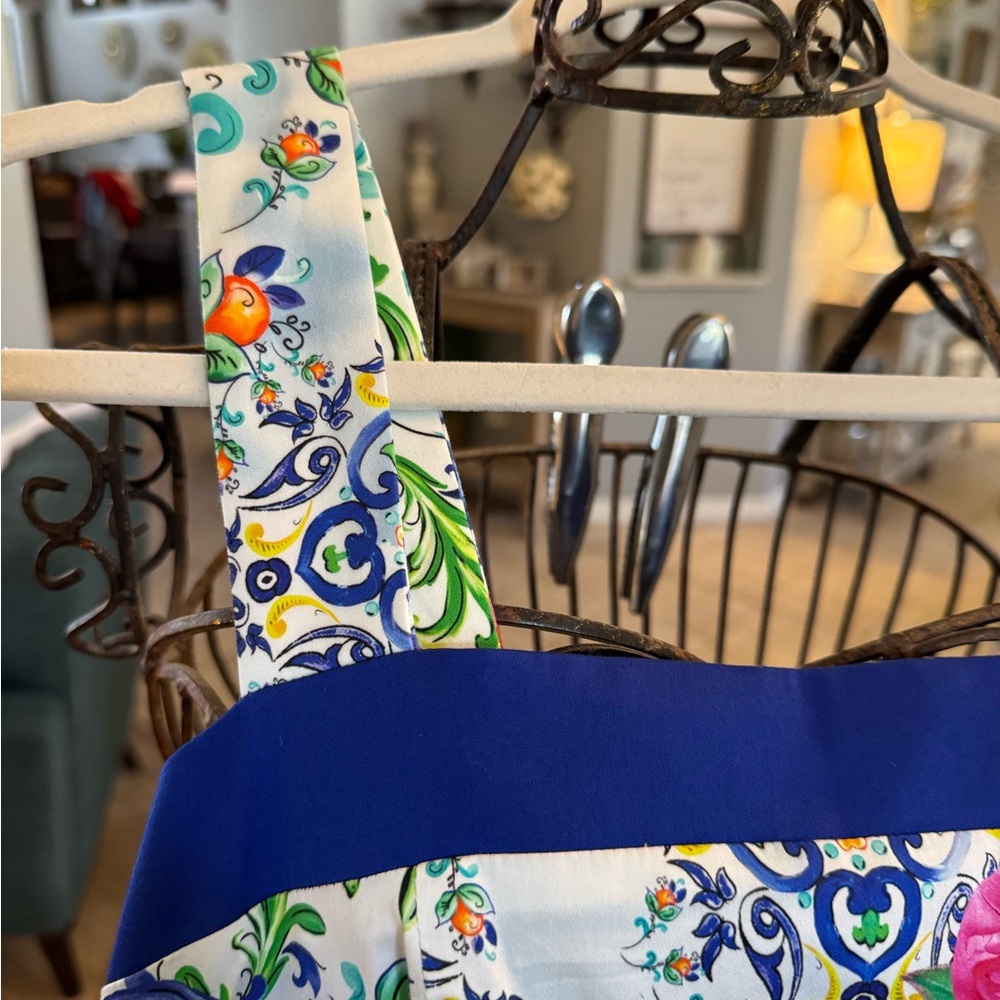 NWT Boston Proper Capri Tiles Print Square Neck High Low Dress size 4 - Picture 2 of 8